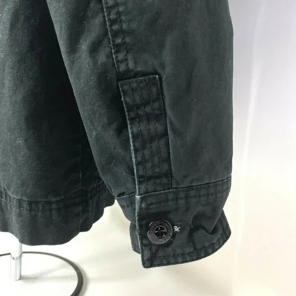 Converse One Star Black Jacket Quilted Lined Zip Snap Front Coat Size XS - Picture 6 of 10